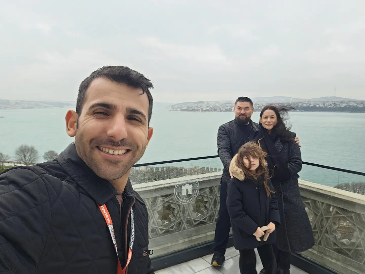 Aydın with private guests overlooking the Bosphorus from Topkapı Palace’s Fourth Courtyard