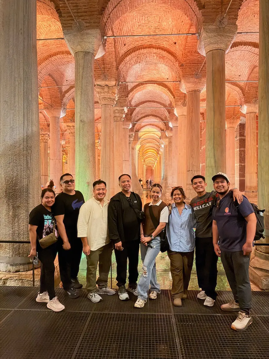 Our guests exploring the Basilica Cistern.