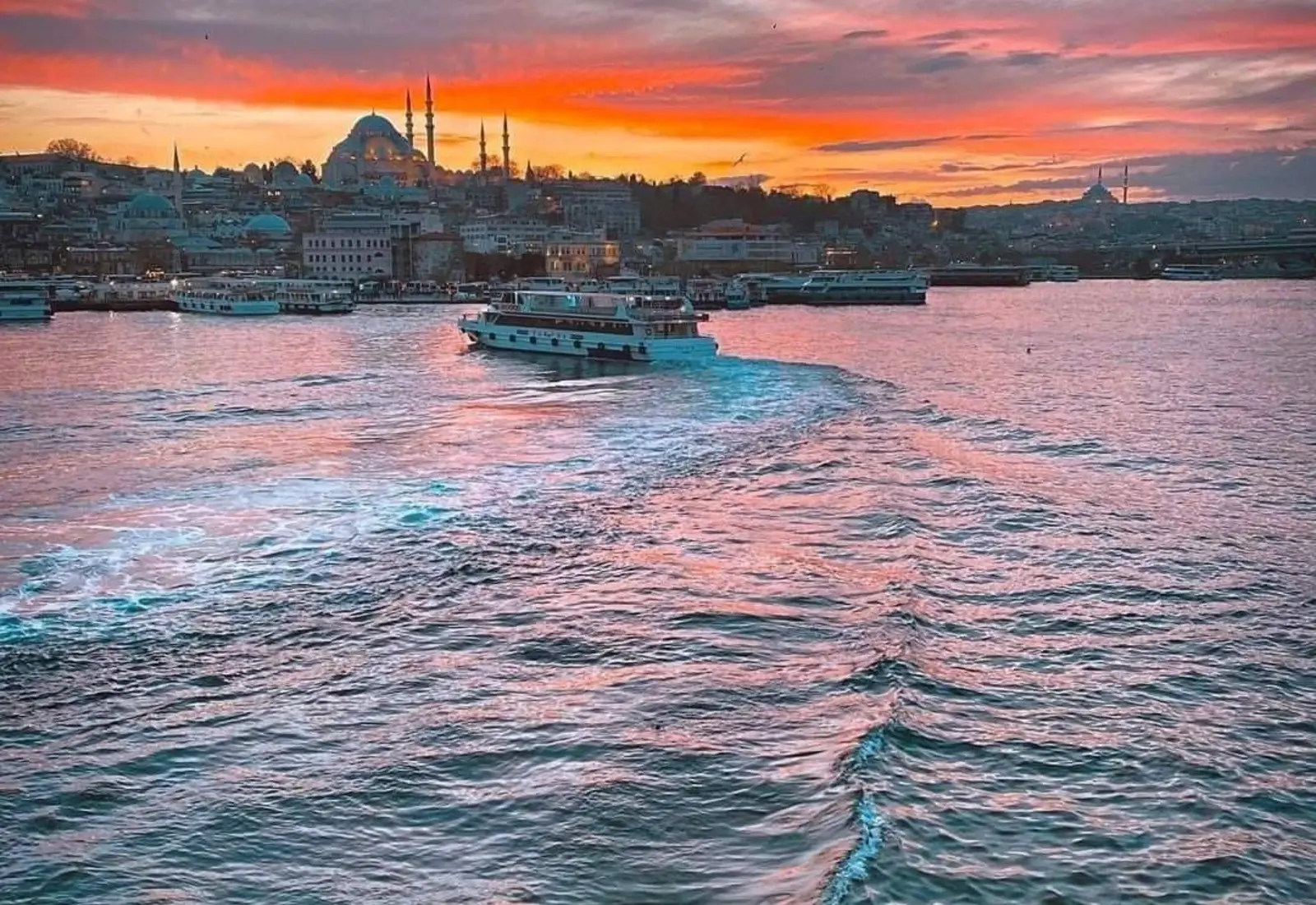 Guests enjoying a private Bosphorus sunset experience