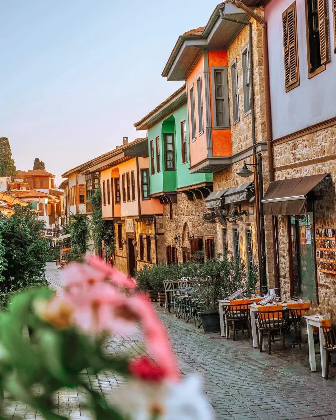 Colorful traditional houses and cafes in Cumalikizik