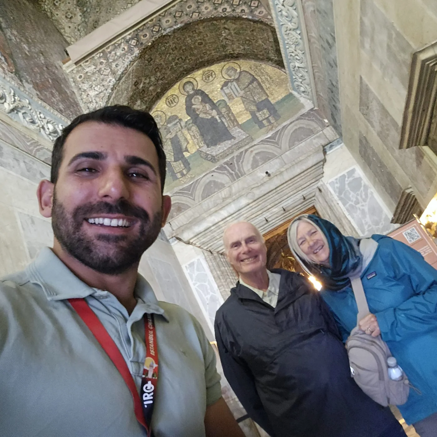 Aydin and private guests discovering Chora's Byzantine mosaics