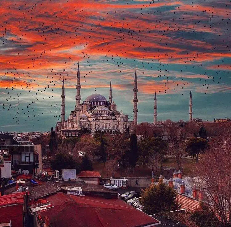 Blue Mosque at evening for a private half-day Istanbul tour