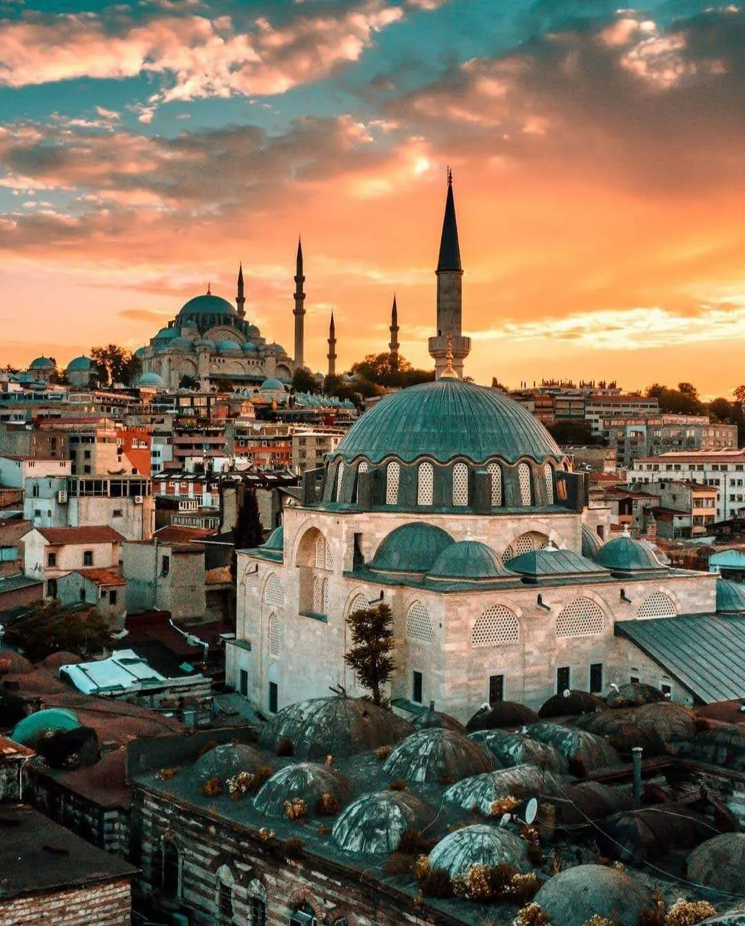 Suleymaniye Mosque and Ottoman Istanbul at golden hour