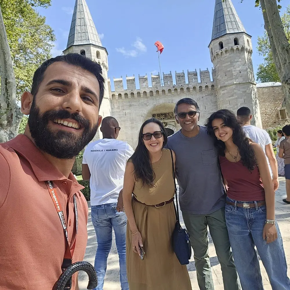 Licensed private guide with guests during an Istanbul Old City tour