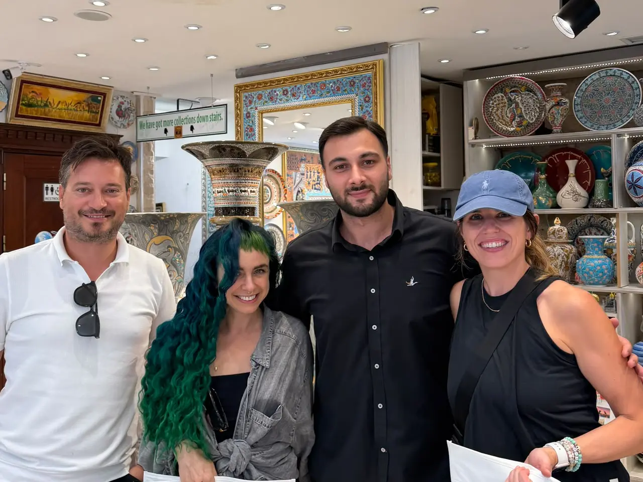 Kaan, licensed Istanbul tour guide and Turkish art expert, with guests
