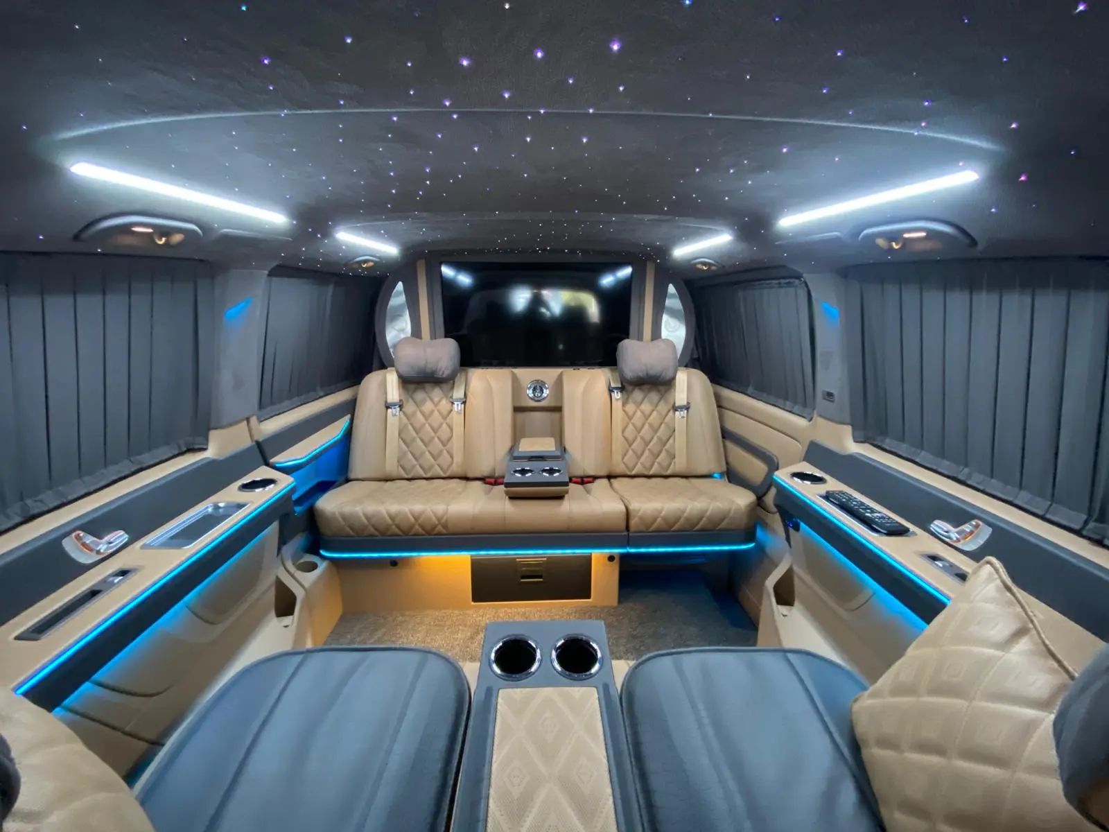 Premium interior of a private VIP vehicle in Istanbul
